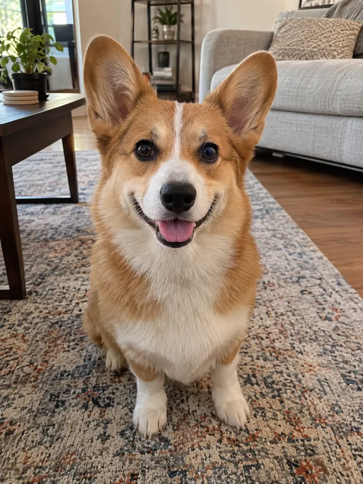 A dog looking at the camera